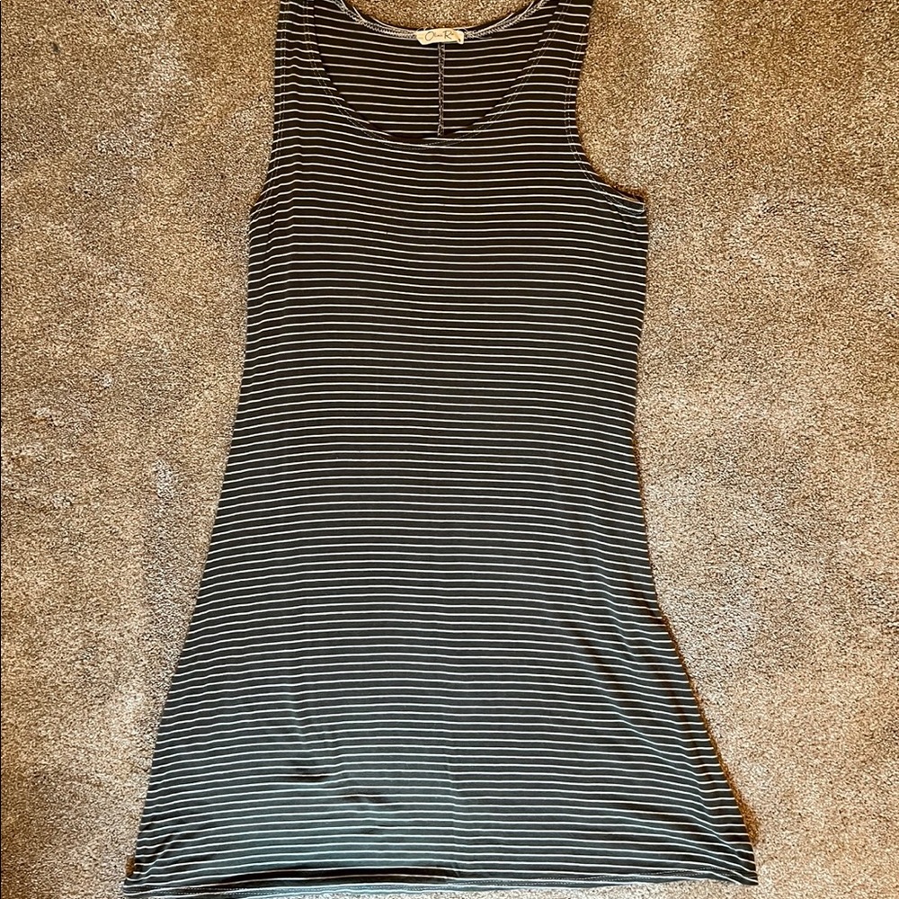 Olivia Rae mini dress, olive green and white, size medium